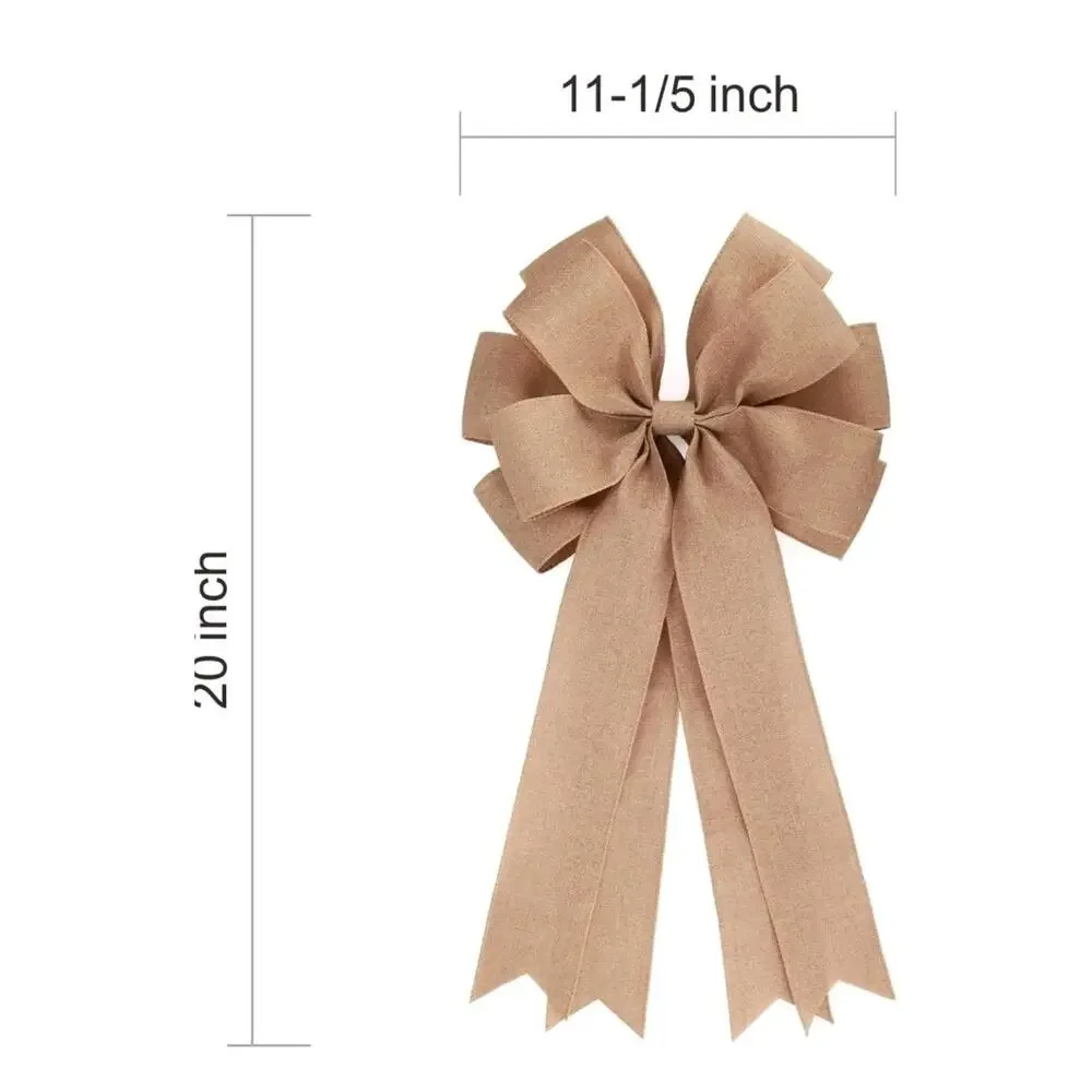 2 Pcs 20 x 10 Inch Large Burlap Bows Farmhouse Wreaths Jute Bow for Gift...